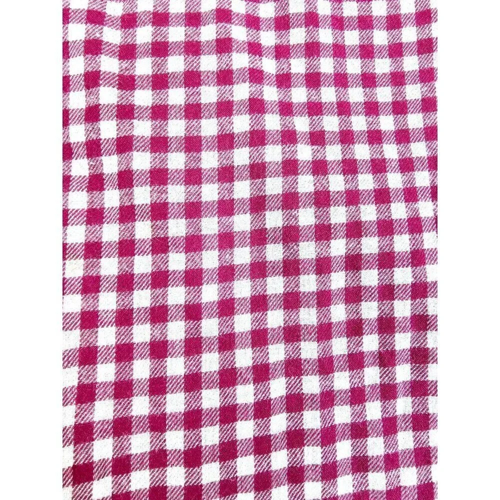Uniqlo Size Large Womens Red White Check Flannel Long Sleeve Cotton Pocket Shirt - Picture 7 of 10